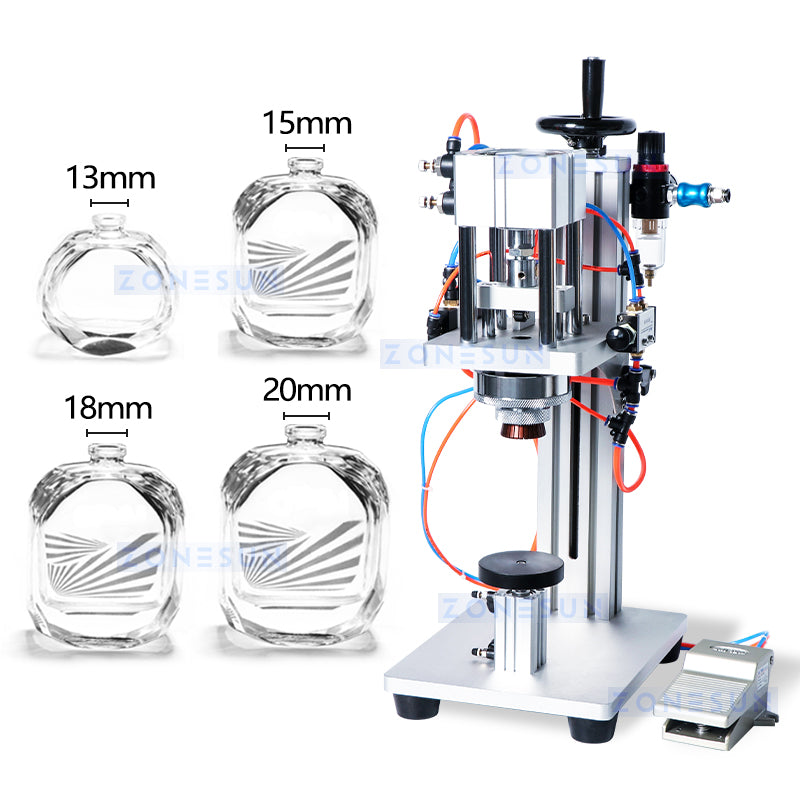 ZONESUN ZS-YG08 13/15/18/20mm Pneumatic Perfume Capping Machine ZONESUNPRO