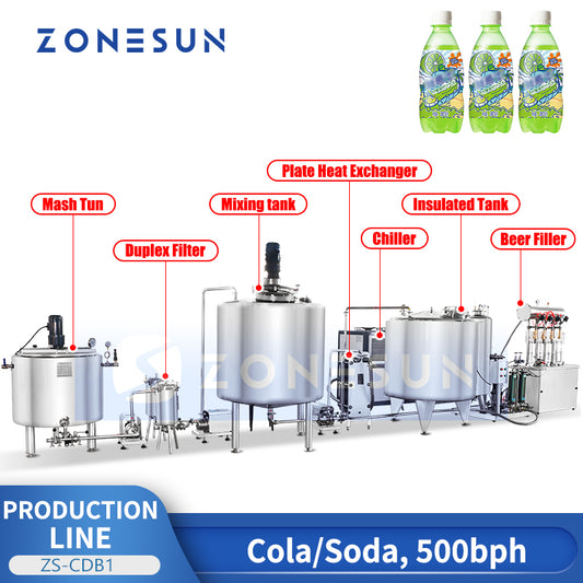ZONESUN ZS-CDB1 Automatic Production Line Beer Brewing Equipment