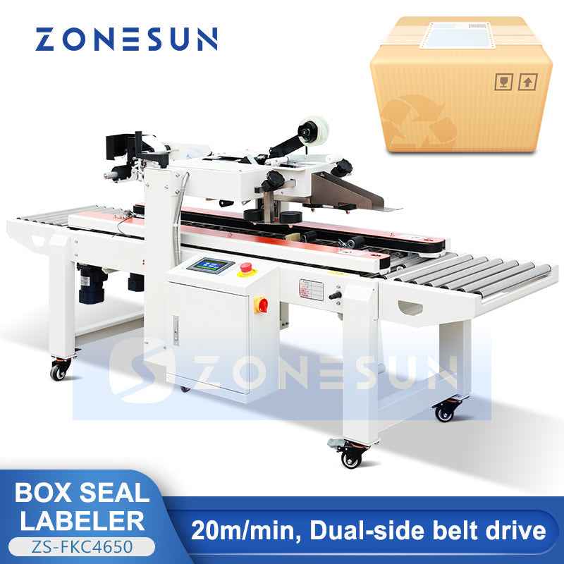 ZONESUN Automatic Carton Sealer & Labeling Machine | ZS-FKC4650