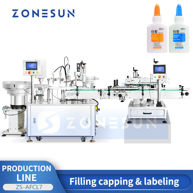 ZONESUN ZS-AFCL7 Automatic Squeeze Glue Bottle Packaging Production Line