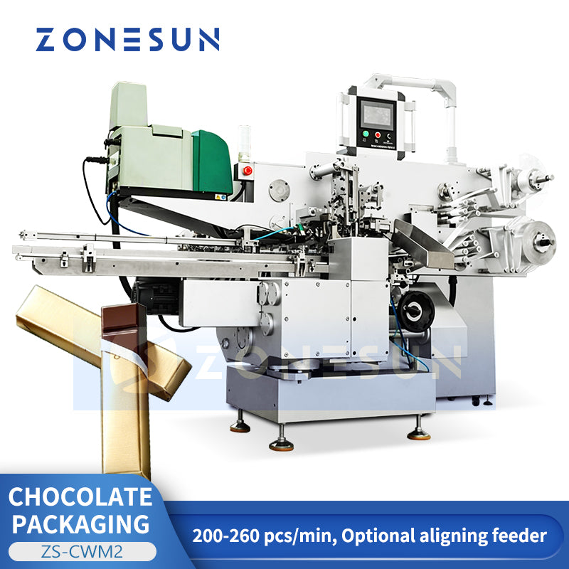ざわざわ ZONESUN ZS-CWM2 High-Speed Chocolate Bar Wrapping Machine 200–260