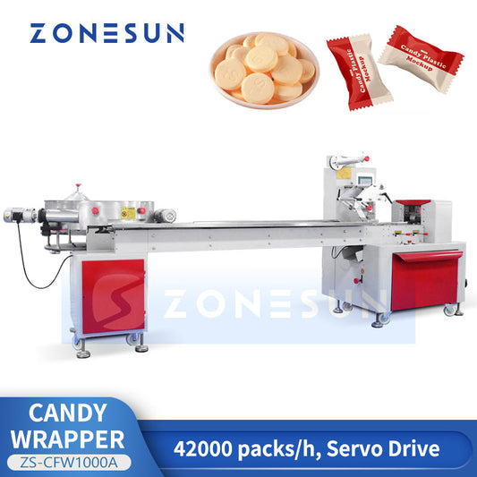 ZONESUN ZS-CFW1000A High Speed Particles Candy Wrapping Machine