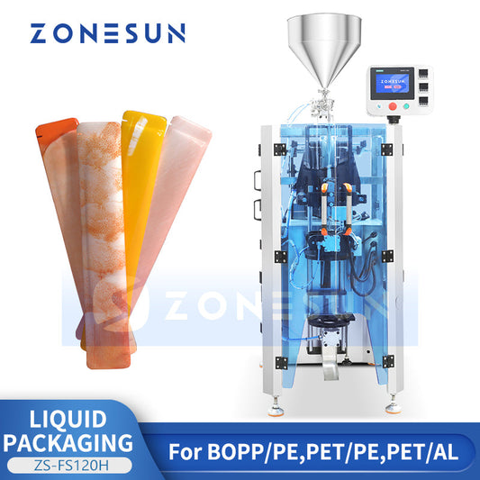 ZONESUN ZS-FS120H Automatic Vertical Liquid Stick Packing Machine VFFS Sachet Filling Sealing