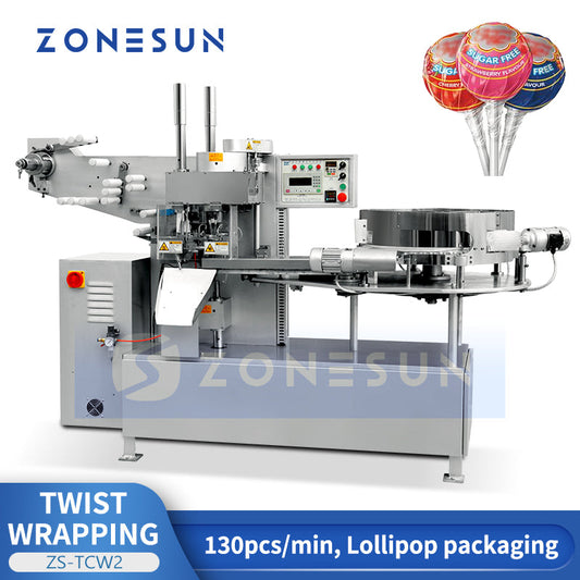 ZONESUN ZS-TCW2 Automatic Candy Production Line Twist Lollipop Wrapping Machine
