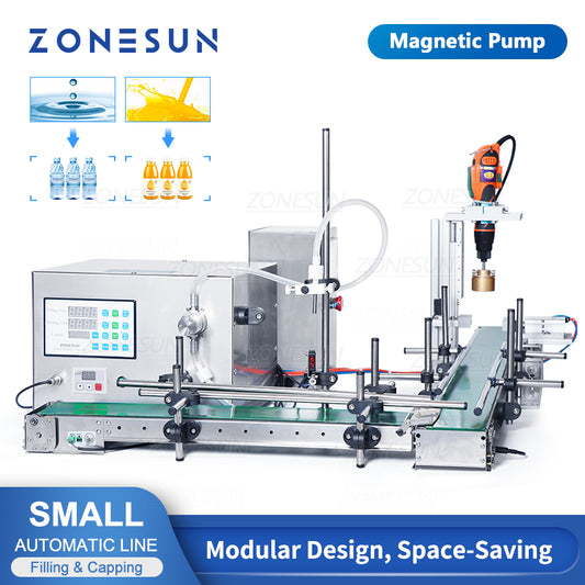 Small Automatic Magnetic Pump Liquid Filling and Capping Machine