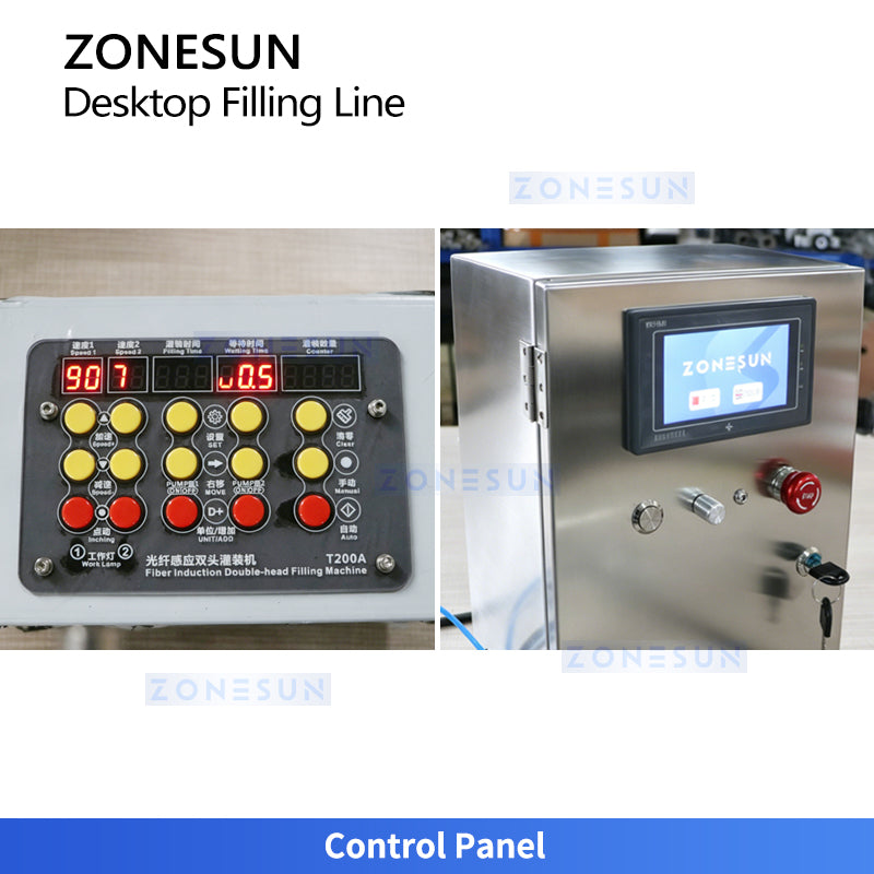 ZS-FAL180DT Desktop Liquid Beverage Filling Capping Small Procution Line ZONESUNPRO
