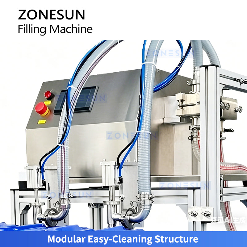 ZONESUN ZS-TSM07 Anti-drip Nozzle 1-20L Servo Liquid Filling Machine ZONESUN