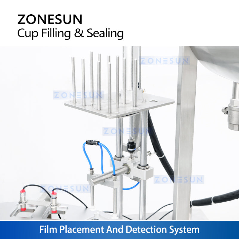 آلة ZONESUN ZS-AFS07R الأوتوماتيكية الدوارة لتعبئة وإغلاق أكواب الزبادي