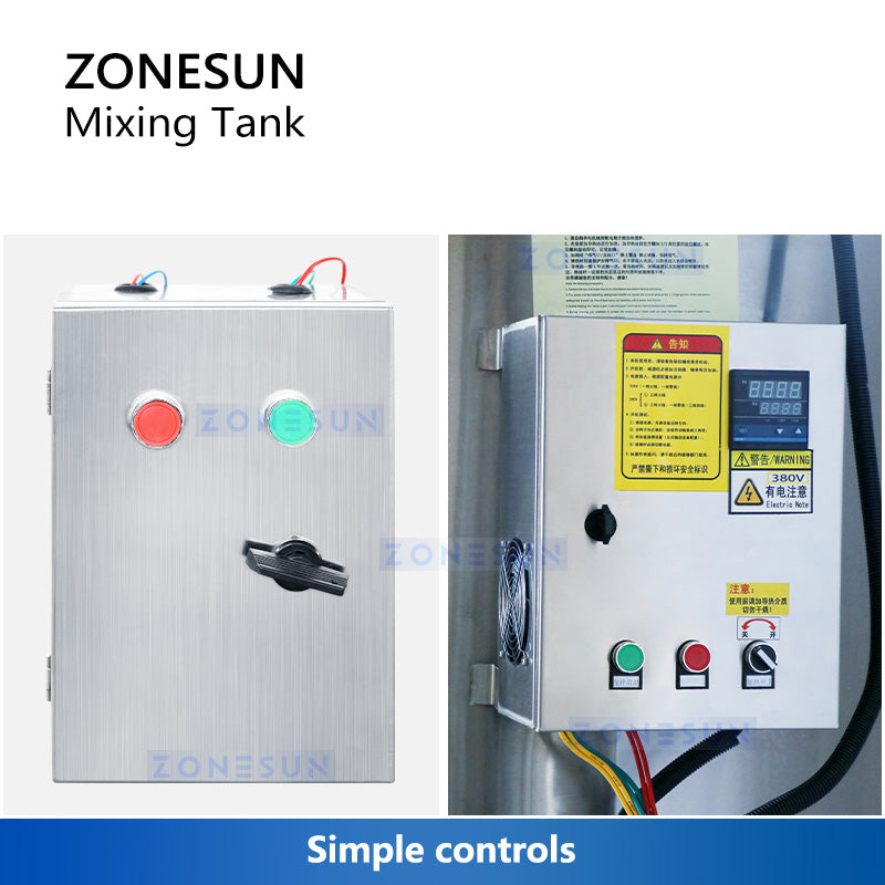 ZONESUN Mixing Tank With Agitator Stirring Blending Vessel Emulsifier ZS-MB100L ZONESUNPRO