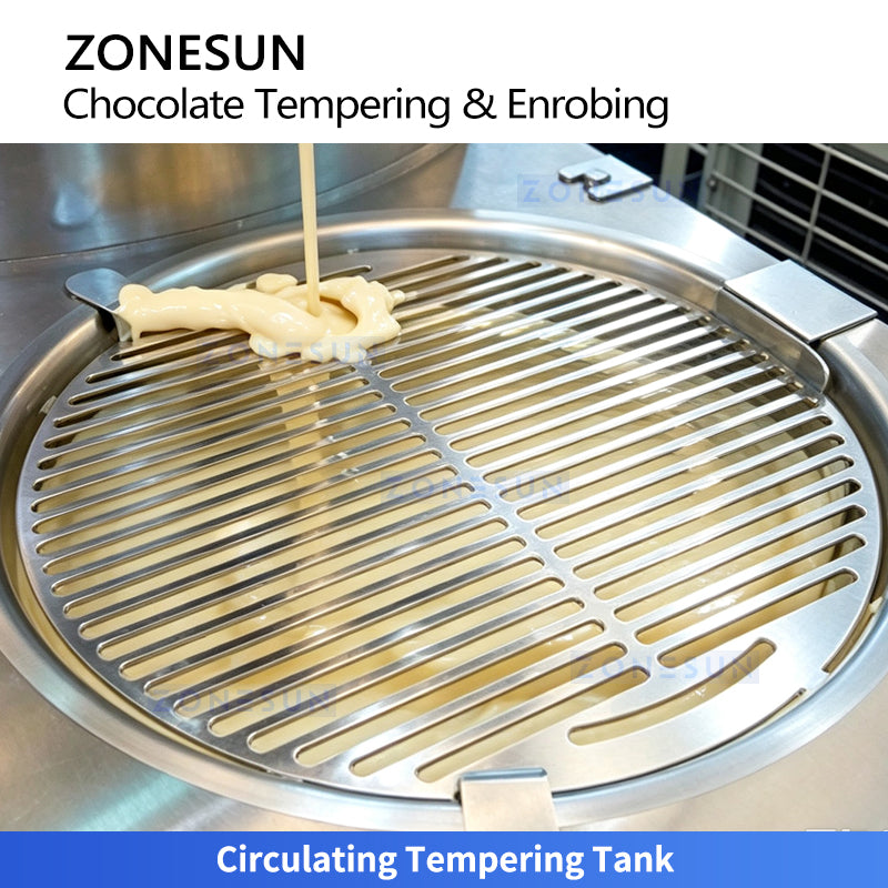 ZONESUN ZS-CG30 Chocolate Tempering Enrobing Machine for Cookies Nuts and Confectionery