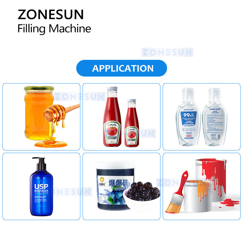 ZONESUN Thick Paste Filling Machine for Liquid with Particles Screw Pump ZS-TSP5A ZONESUNPRO