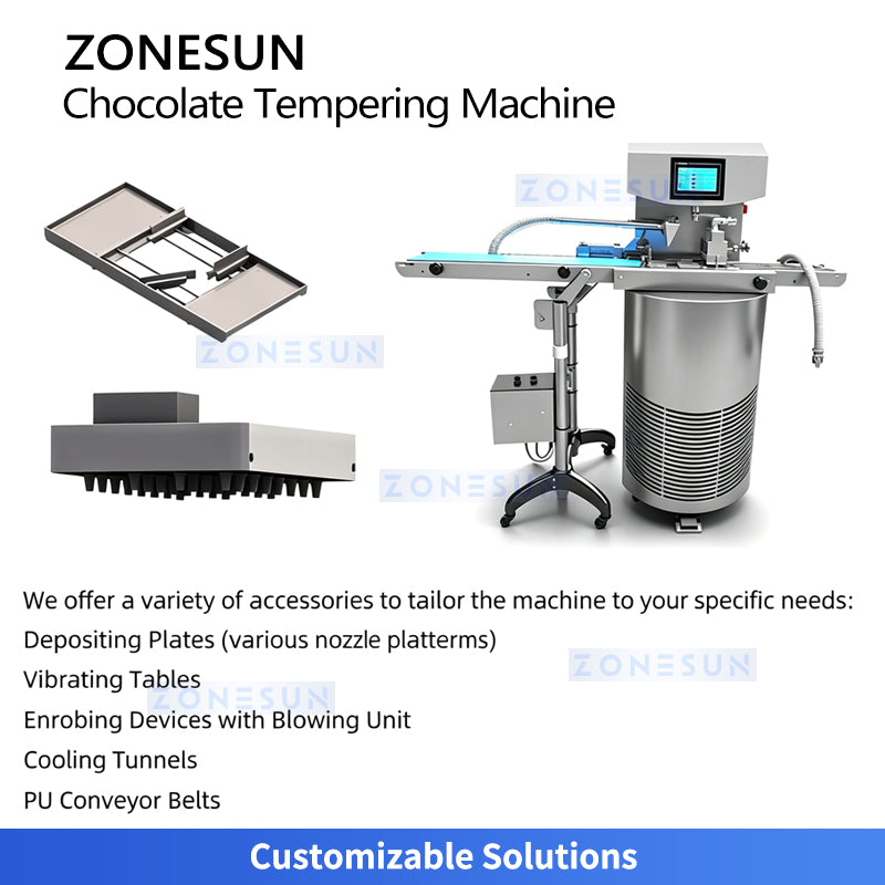 ZONESUN ZS-CG25 Chocolate Tempering Machine for Molding Coating and Enrobing