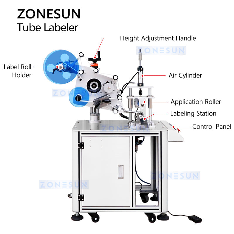 ZONESUN ZS-TB801D Semi Automatic Round Bottle Labeling Machine For Normal Transparent Label ZONESUNPRO