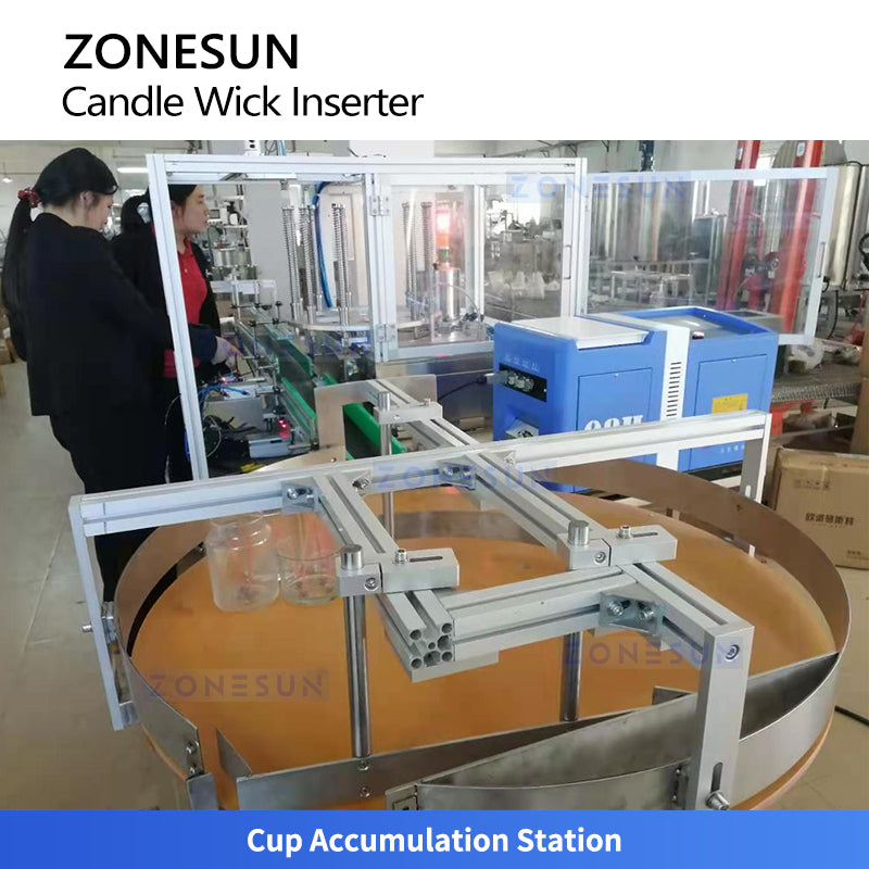 ZONESUN ZS-ACW2 Fully Automatic Candle Wick Inserteing Machine With Glue-Melting Unit