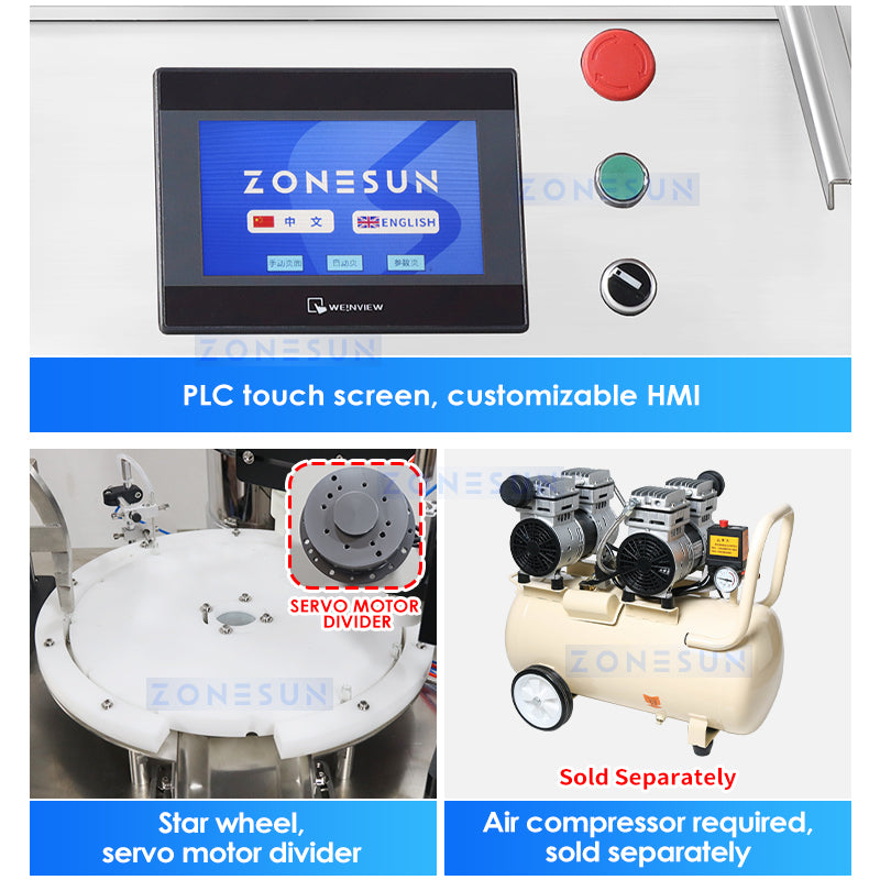 ZONESUN ZS-AFC7C Rotary Perfume Bottle Feeding Liquid Filling Capping Machine ZONESUNPRO