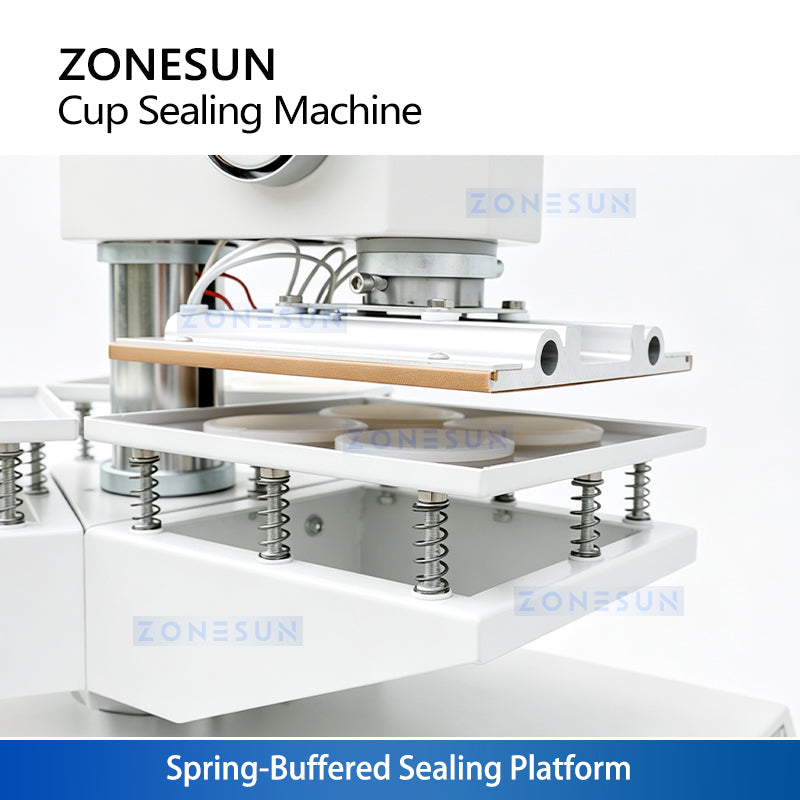 ZONESUN ZS-KCS5 Semi-Automatic Cup Sealing Machine for Plastic Cups Manual Heat Sealer for Milk Tea, Coffee & Yogurt Packaging