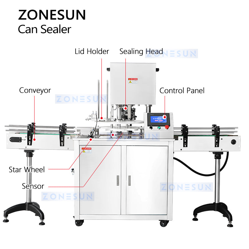 ZONESUN ZS-AFK300 35-130mm Automatic Electric Can Capping Sealing Machine ZONESUNPRO