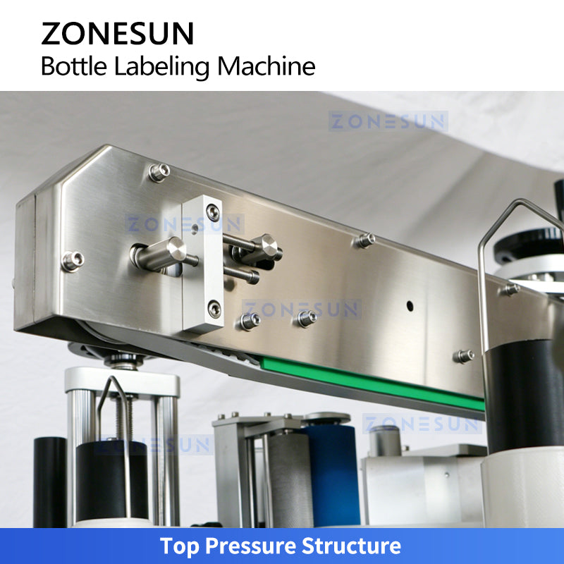 ZONESUN ZS-TB300L Automatic Round & Flat Bottle Labeling Machine | 30-100 Bottles/Min Dual-Use Labeler