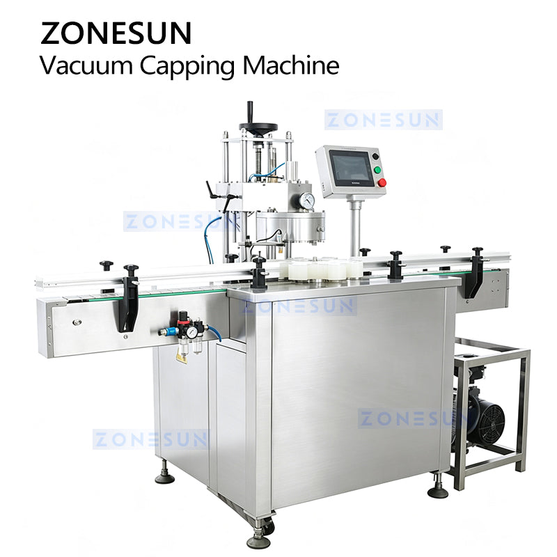 ZONESUN ZS-XG240 Automatic Jar Vacuum Sealing Machine for Glass Bottles Twist off Caps