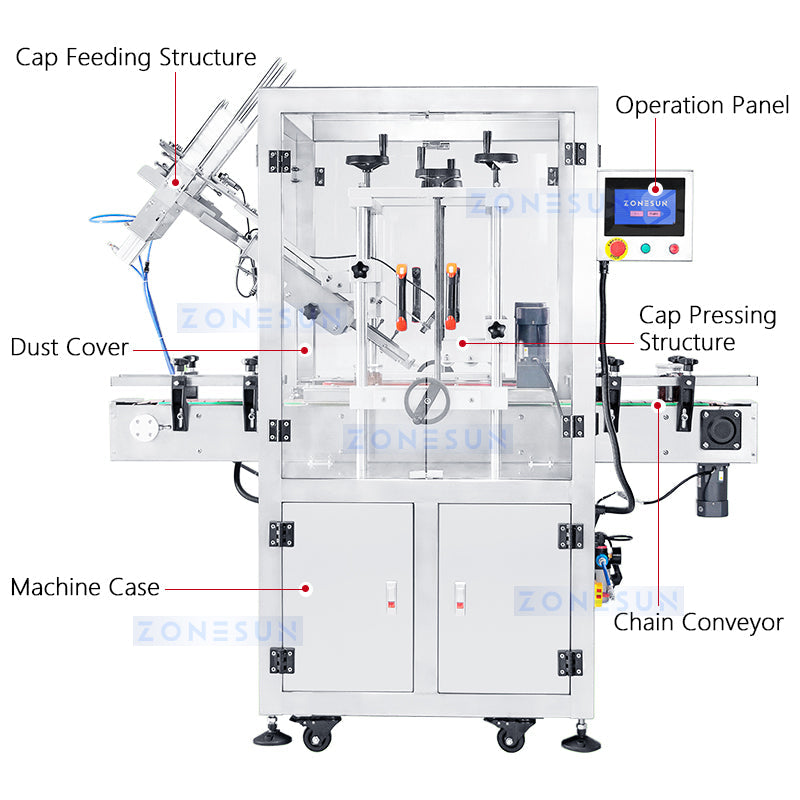 ZONESUN Automatic Cap Press Sealing Machine ZS-XG16D4 ZONESUNPRO