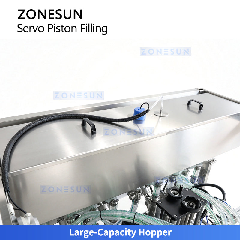 ZONESUN ZS-YT8T-8PX Automatic 8-Head Servo Piston Filling Machine for Ketchup & Shampoo