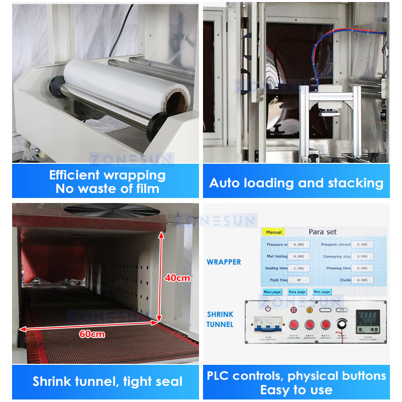 ZONESUN ZS-FAL180Z7 Automatic Liquid Filling Capping Labeling Wrapping Shrinking Production Line ZONESUNPRO