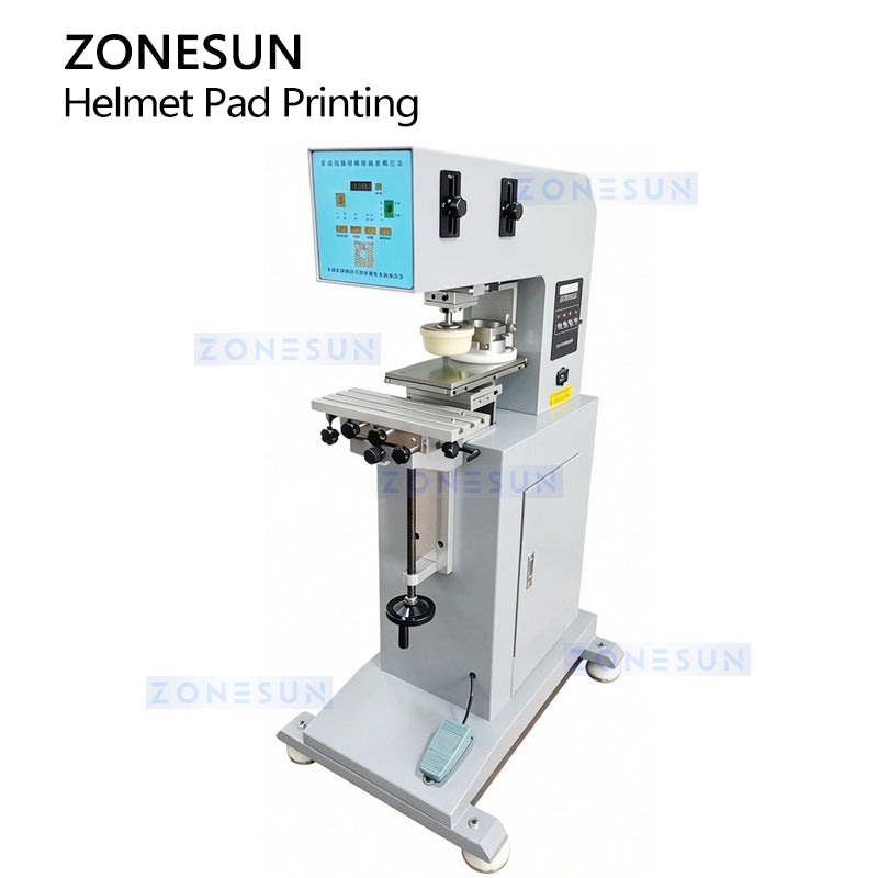 ZONESUN ZS-VTQYY2 Semi-Automatic Helmet Curved Surface Pad Printing Machine