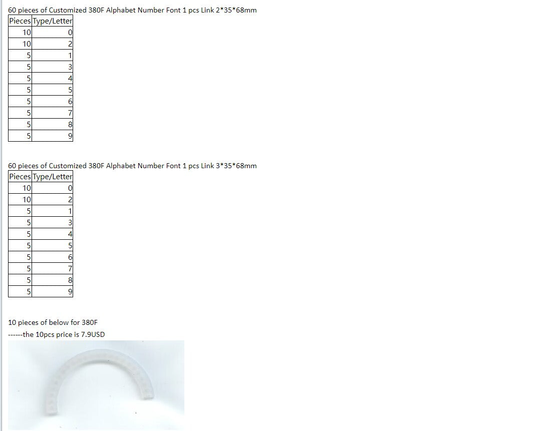ZONESUN Customized Link For 380F Number and Accessory ZONESUNPRO