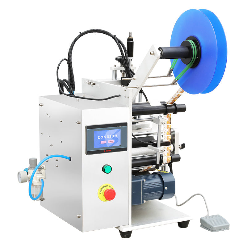 ZONESUN ZS-TB100 Semi Automatic Round Bottle Single Double Sides Labeling Machine ZONESUNPRO