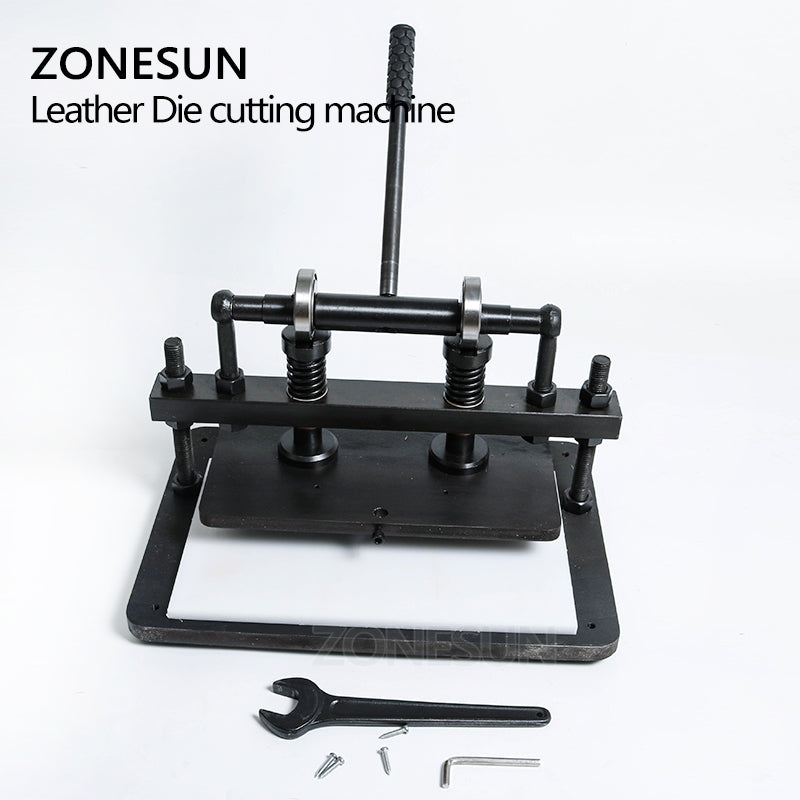 ZONESUN 36×22cm Manual Leather Die Cutting Machine for Handbag Templates
