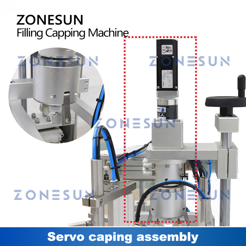 ZONESUN ZS-XBFC25S Automatic Ceramic Pump Liquid Filling Capping Machine with Feeder ZONESUNPRO
