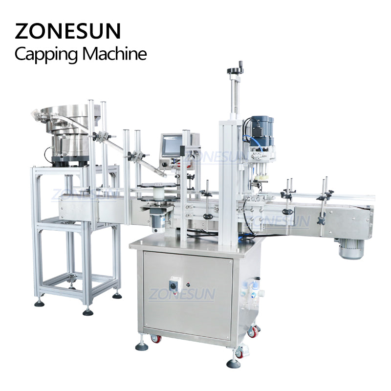 ZONESUN ZS-XG16V 18-70mm Automatic Capping Machine With Vibratory Cap Feeder ZONESUNPRO