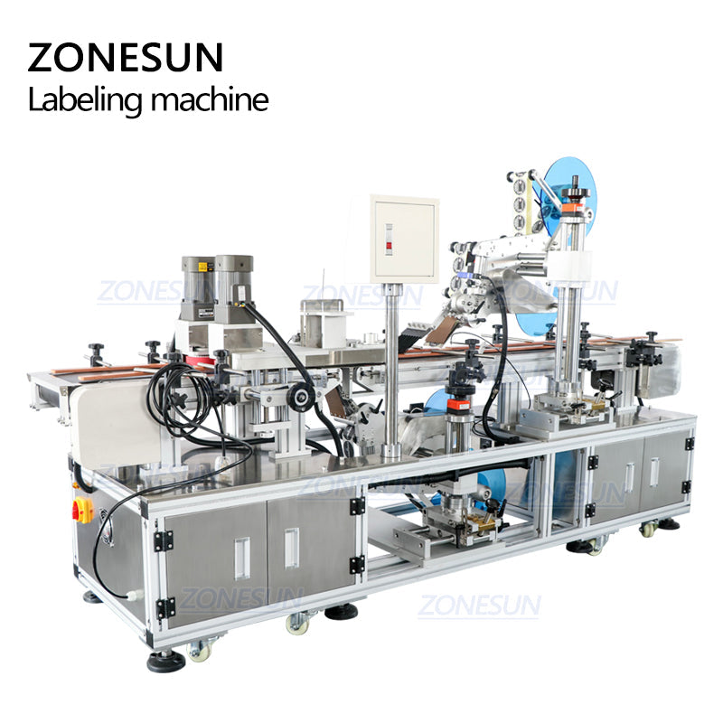 ZONESUN ZS-TB113B Automatic Double Sides Flat Bottle Surface Top and Bottom Labeling Machine ZONESUNPRO