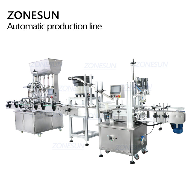 ZONESUN ZS-FAL180A7 Paste Liquid Filling Capping Machine With Vibratory Cap Feeder ZONESUNPRO
