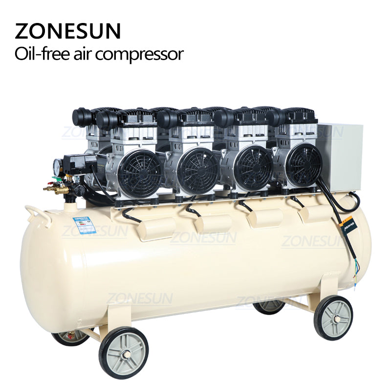 ZONESUN ZS-AC160L Powerful Pure Copper Piston Type Mute Oil-Free Air Compressor ZONESUNPRO