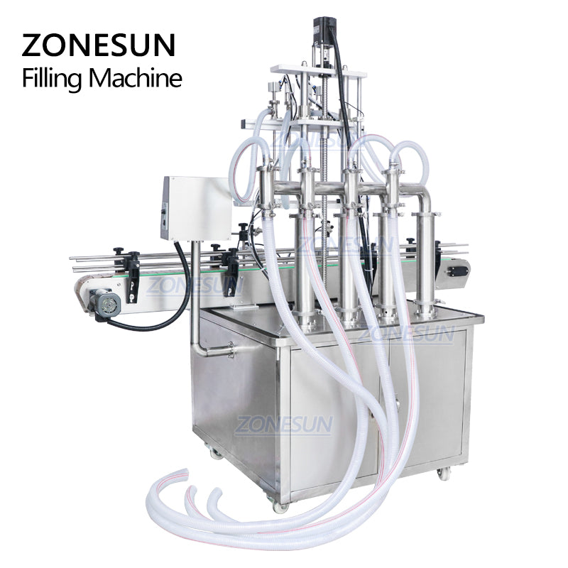 ZONESUN ZS-YT4T-4D 2/4/6 Diving Nozzles Liquid Filling Machine Water Filler ZONESUNPRO