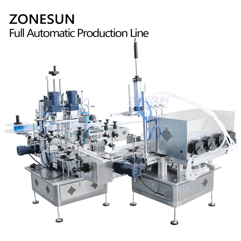 ZONESUN ZS-FAL180C7 Small U Shape Peristaltic Pump Liquid Filling Capping Labeling Machine ZONESUNPRO