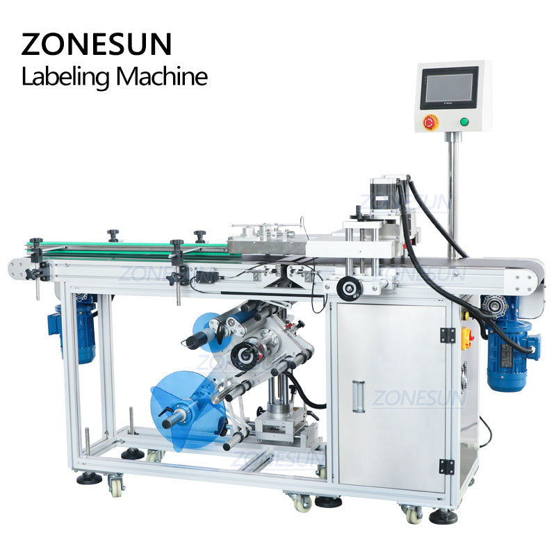 ZONESUN ZS-TB125 Automatic Flat Surface Bottle Bottom Labeling Machine ZONESUNPRO