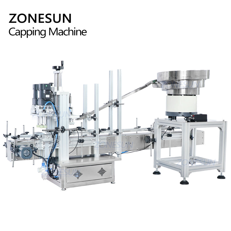 ZONESUN ZS-XG1870V Benchtop Bottle Capping Machine With Vibratory Bowl ZONESUNPRO
