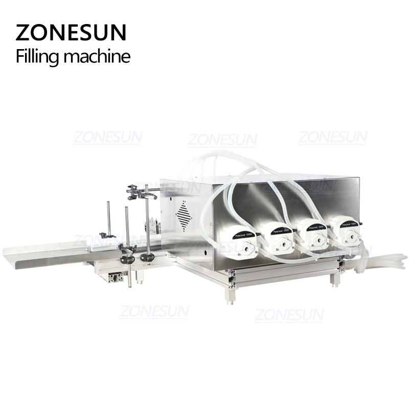 ZONESUN ZS-DTPP4F Desktop 4 Nozzles Automatic Peristaltic Pump Liquid Filling Machine ZONESUNPRO