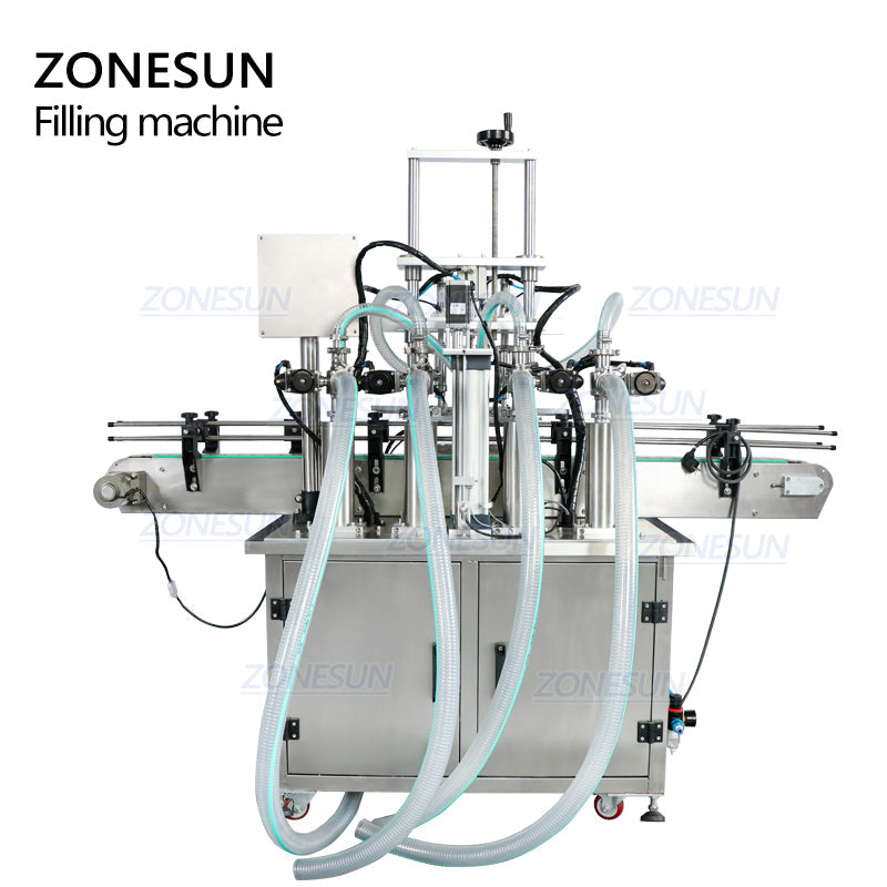 ZONESUN ZS-YT4TZ Automatic 4 Nozzles Piston Liquid Filling Machine ZONESUNPRO