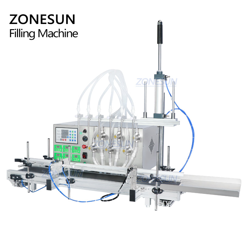 ZONESUN ZS-DTMP6 Automatic 6 Diving Nozzles Magnetic Pump Liquid Filling Machine ZONESUNPRO