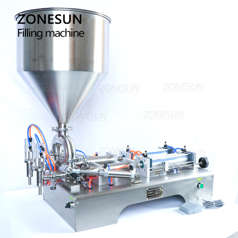 ZONESUN ZS-GY2 Semi-automatic Pneumatic 2 Nozzles Paste Liquid Filling Machine ZONESUNPRO