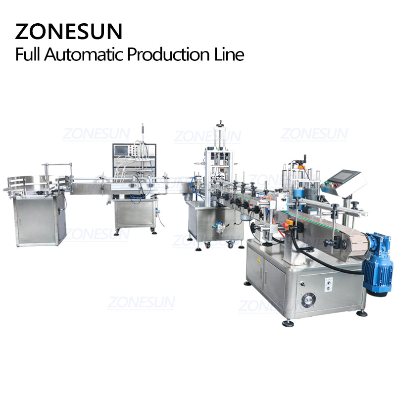 ZONESUN Liquid Filling Capping Labeling Machine With Bottle Unscrambler ZONESUNPRO