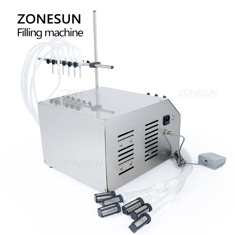 ZONESUN ZS-DPYT6P Semi Automatic 6 Nozzles Diaphragm Pump Liquid Filling Machine ZONESUNPRO