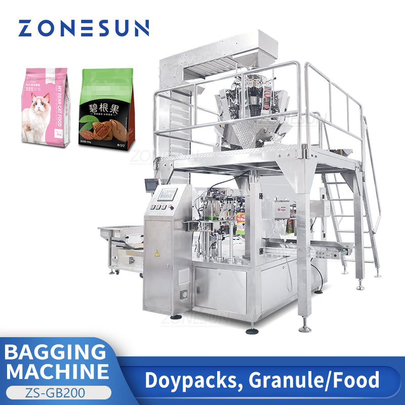 ZONESUN ZS-GB200 Granule Doypack Weighing Feeding Filling Sealing Machine