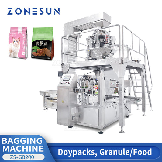 ZONESUN ZS-GB200 Granule Doypack Weighing Feeding Filling Sealing Machine
