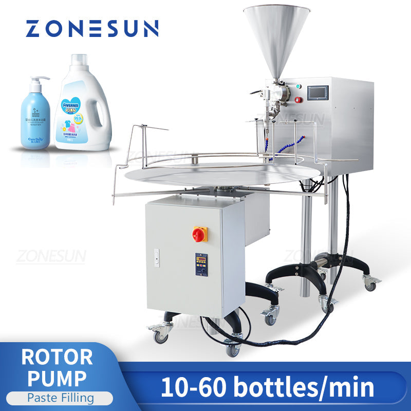 ZONESUN ZS-VTRP1 Servo Motor Rotor Pump Paste Filling Machine with Unscrambler(Best Offer)