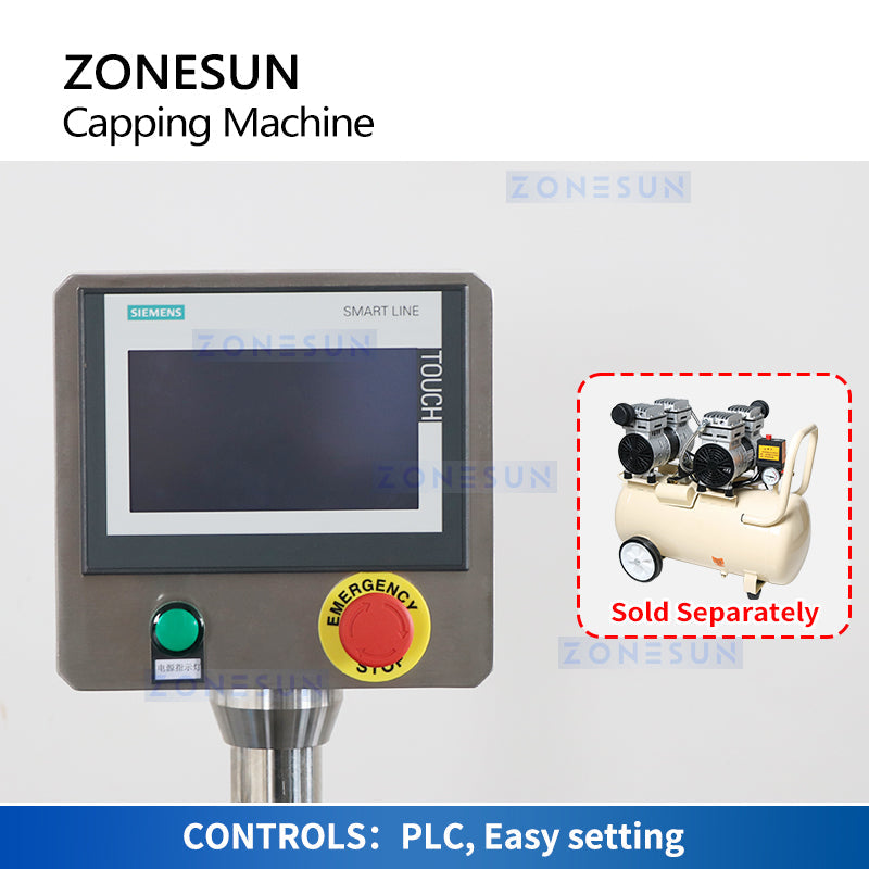 ZONESUN ZS-XG440T Servo Motor Capping Machine with Cap Elevator