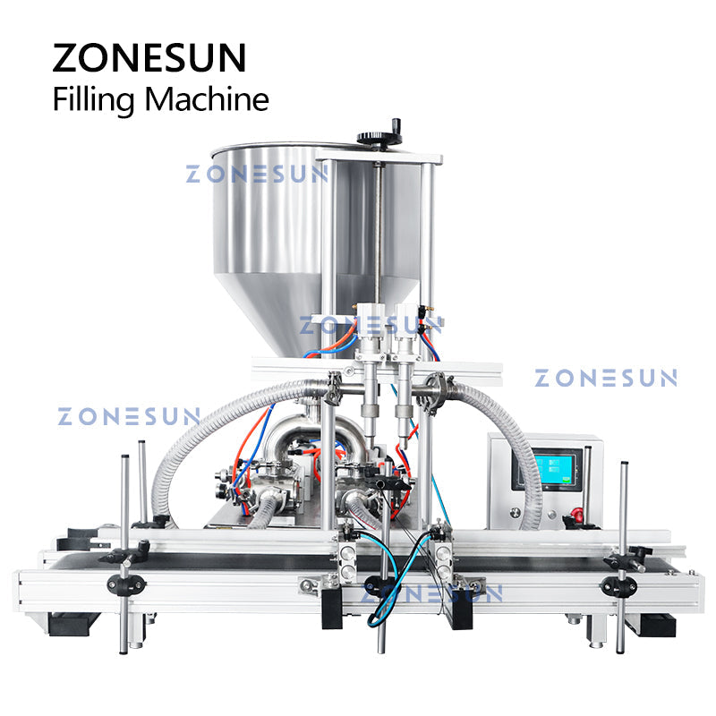 ZONESUN ZS-DTGT2 Automatic 2 Lifting Nozzles Pneumatic Piston Pump Paste Filling Machine ZONESUNPRO